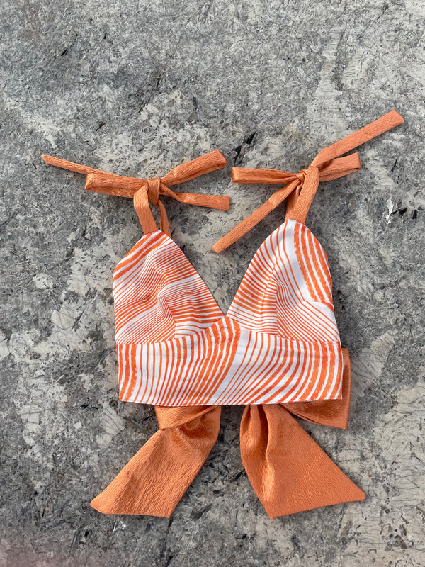UPCYCLED! WATERMELON BOW BACK TOP
