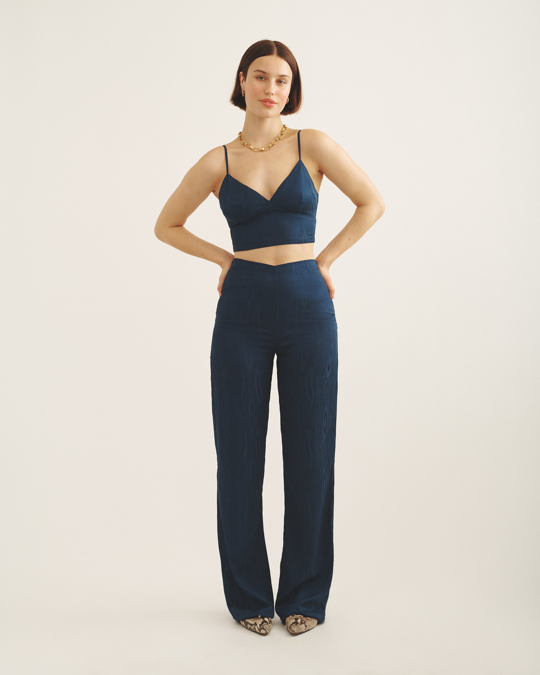 NAVY JACQUARD SET