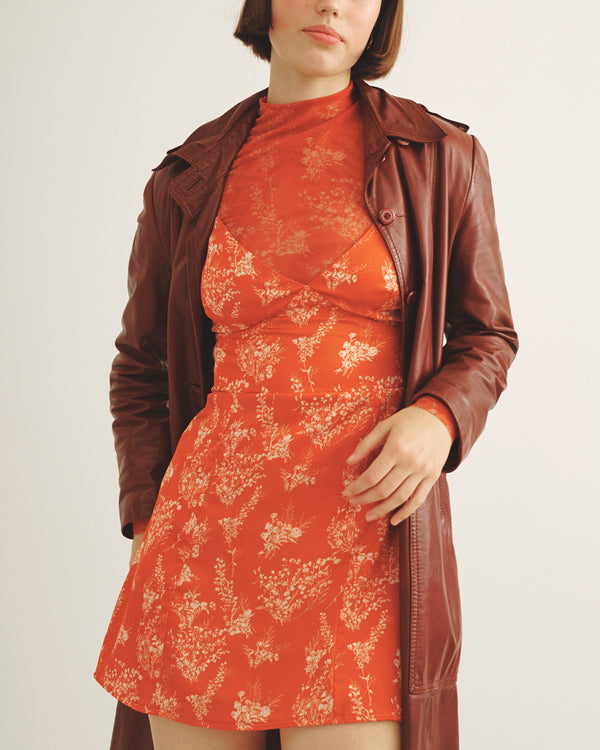 THE MESH MOCK NECK FLORAL