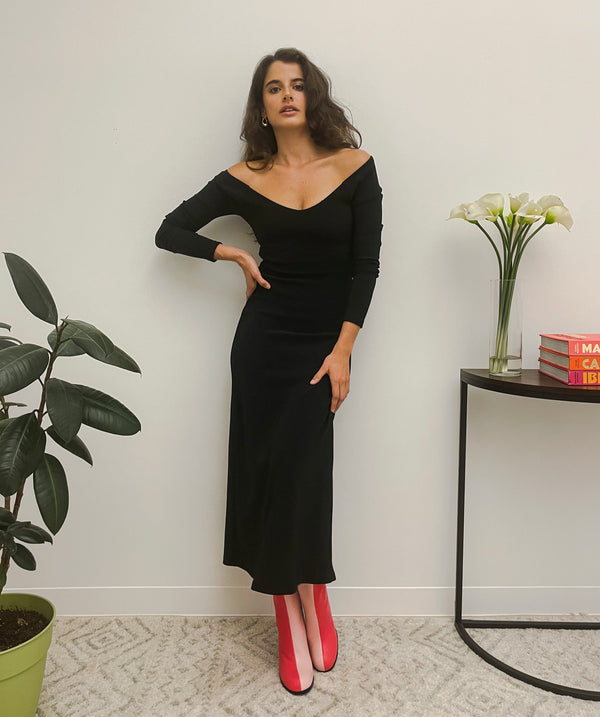 MONA DRESS - BABY RIB KNIT