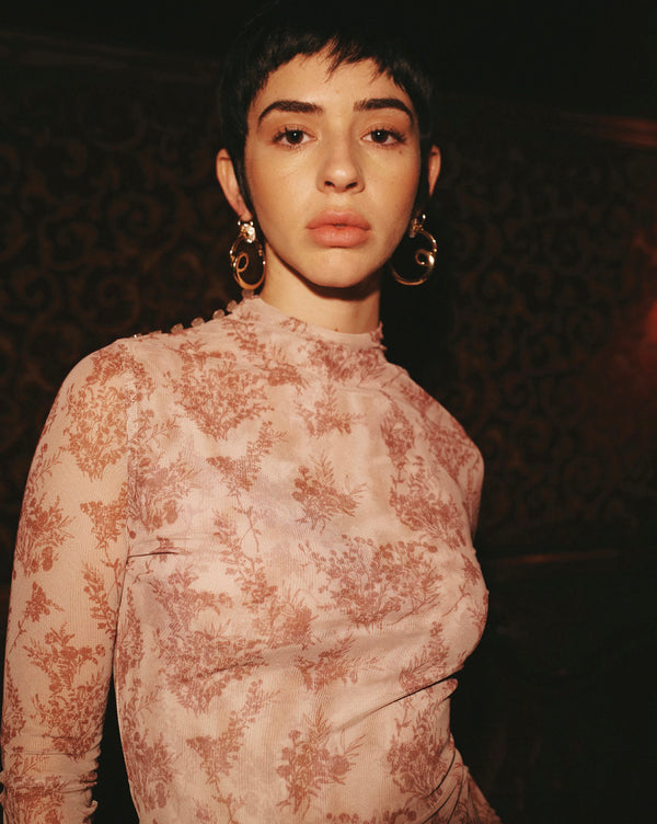 MESH TOP - FLORAL NEUTRAL