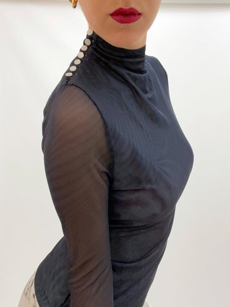ZERO WEAVE MESH (MOCK NECK) BLACK MLサイズ(165センチ～180センチ) 2着セット 未開封 ６０%off Zeagoo Mesh Shirt Sheer See Through Tops Lace Long Sleeve