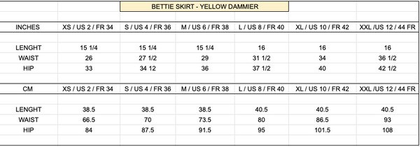 BETTIE SKIRT - YELLOW DAMIER