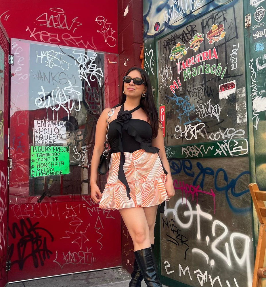 UPCYCLED! WATERMELON RUFFLE SKIRT